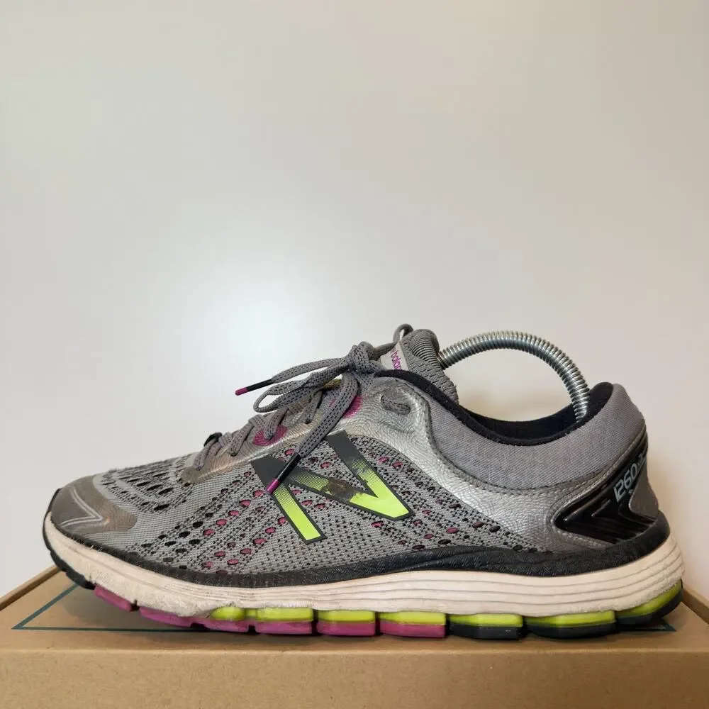 New Balance 1260 V7 Womens 10.5 Silver Green Purple Running Athletic Sneakers
